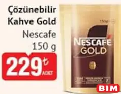 NESCAFE ÇÖZÜNEBİLİR KAHVE GOLD 150 G fiyat ve kampanya bilgisi